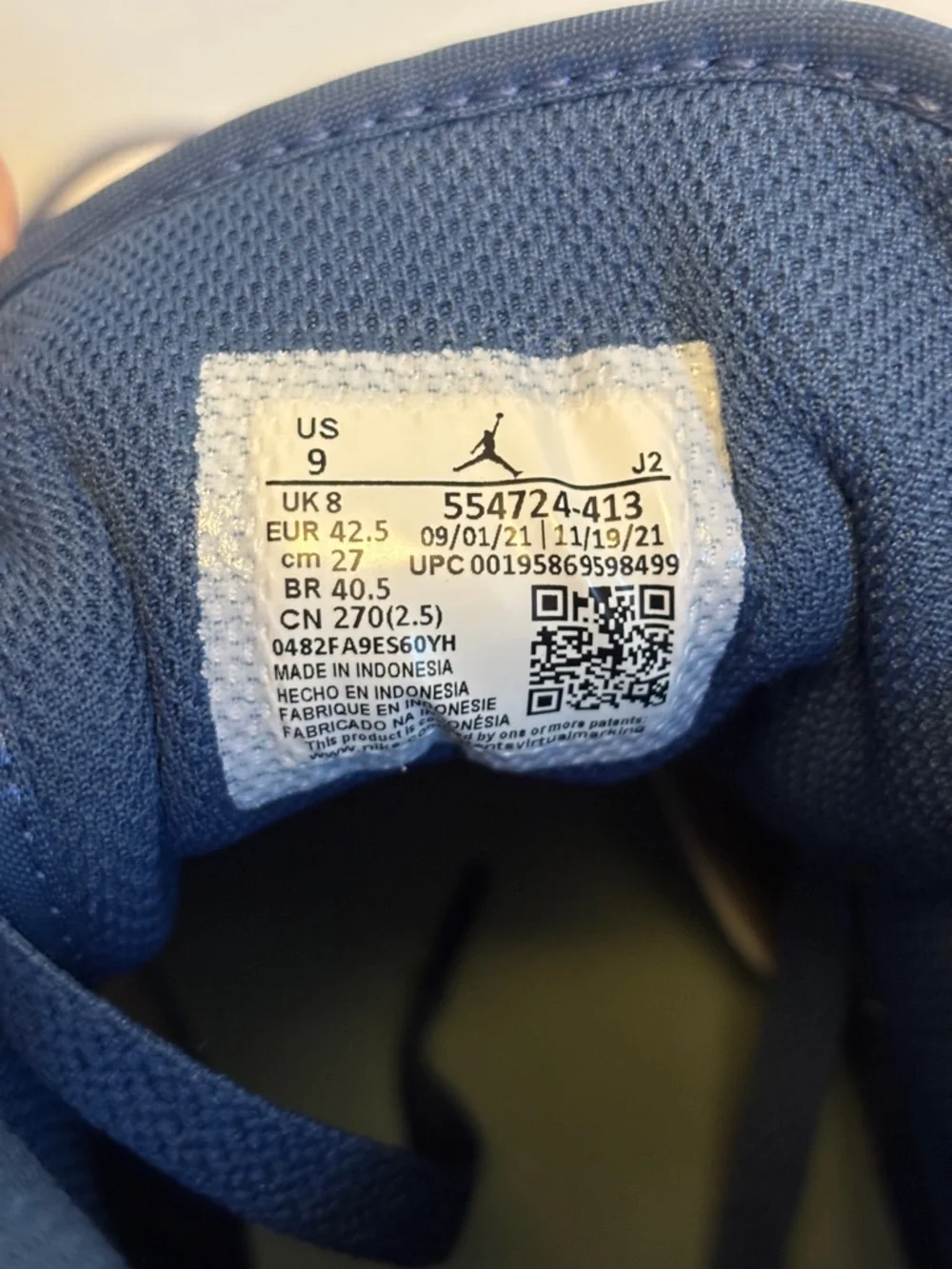 Air Jordan 1 Mid Mystic Navy Mint Foam White 554724-413 Men’s Sz 9